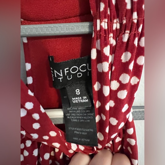 ENFOCUS STUDIO Women’s Red and White Polka Dot Maxi Dress - Picture 5 of 7